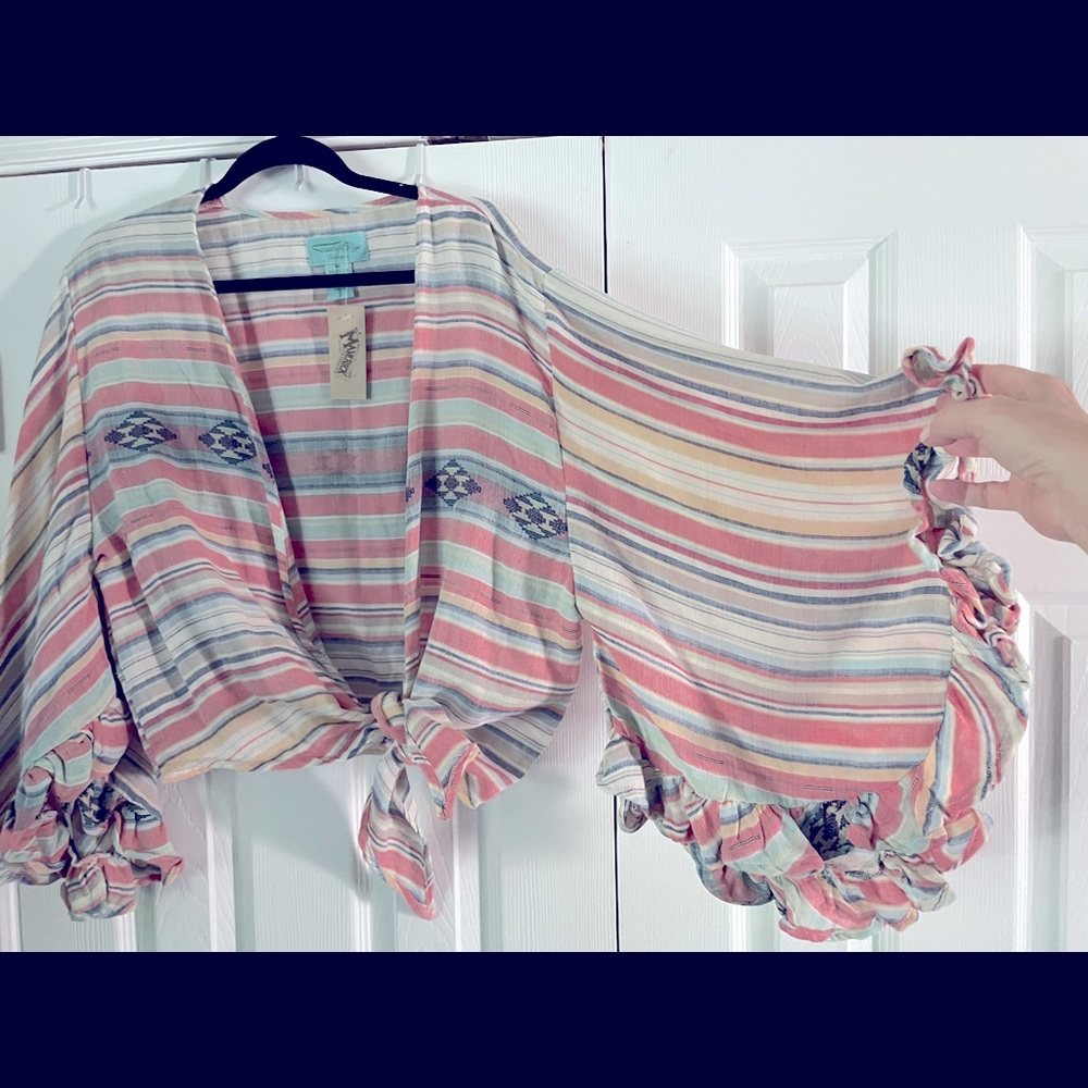 Fun tie cardigan